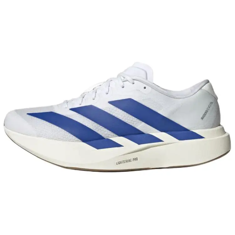 Adidas Adizero Evo SL Running Sneakers - White Royal Blue, Rubber, Outdoor, Track Training, Speed Workouts, Us M 10