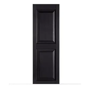 212 MAIN Premier 1-Piece Raised Panel Center Mullion Exterior Decorative Window Shutters, Black - 15 x 51 in., One-Piece
