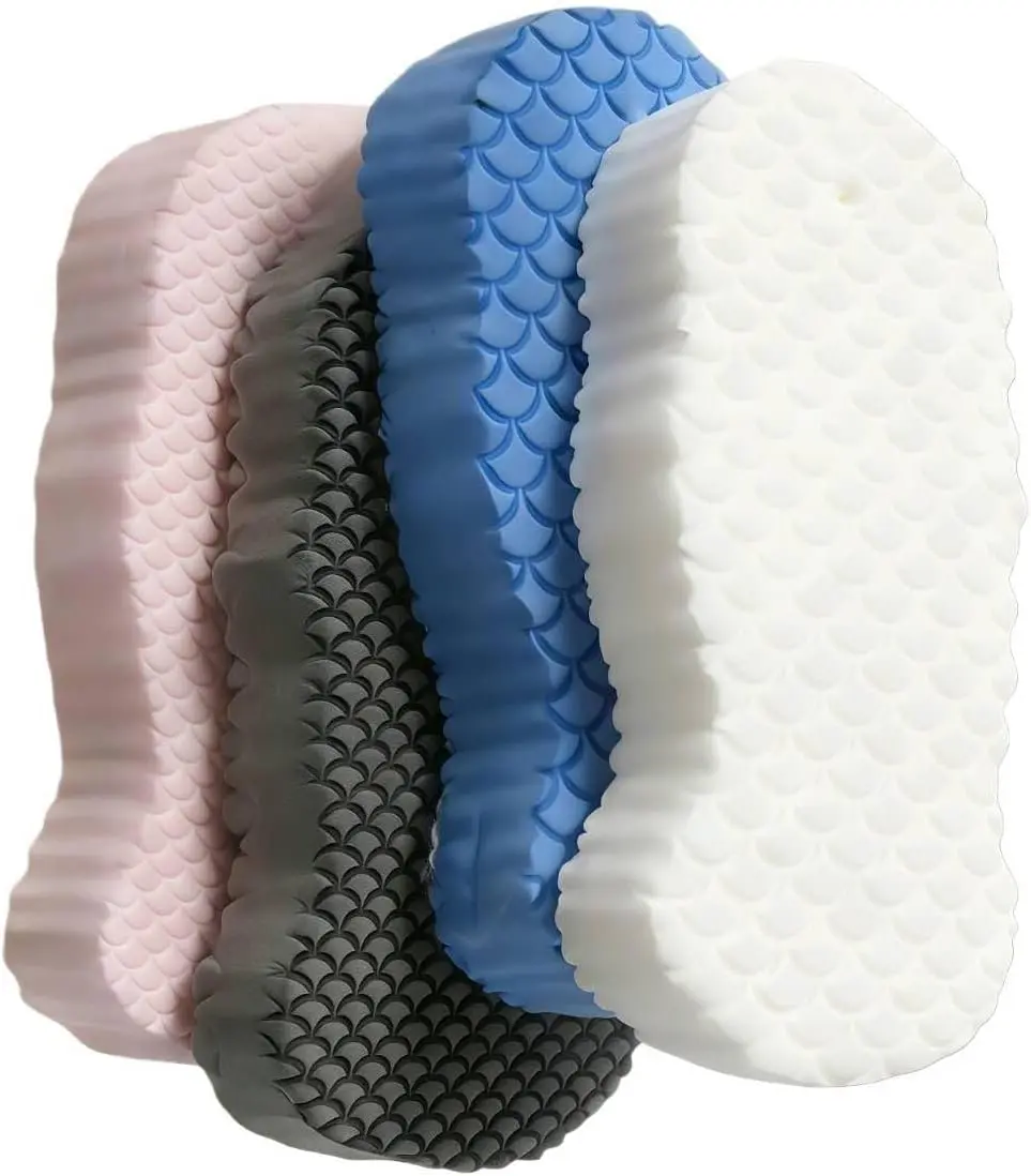 4pcs Exfoliating Bath Sponges, Body Exfoliating Scrubber,Soft Bath Shower Sponge for Removing Dead Skin(Pink&Blue&White &Gray),Gift for Family,Christmas