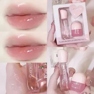 2 Piece Lip Care Set Lip Oil Dewy Lip Long Lasting Moisturiser Light Fade Lines Daily Use Evening Care Primer Phyto Based Protection Lip Plumper