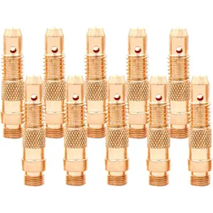 TIG Collet Body 10N32 (3/32"&2.4mm Orifice) for TIG Welding Torch WP-17, 18 & 26 Series Consumables Collet Body 10Pcs