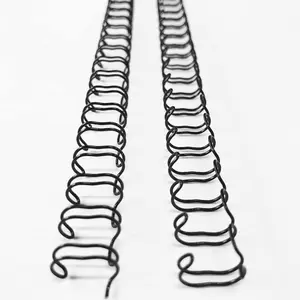 100 Pack Double Loop Wire Binding Spines, 5/16 Inch Binding Wire For Letter Size, 3:1 Pitch, 40 Sheet Capacity, 32-Loop, Black