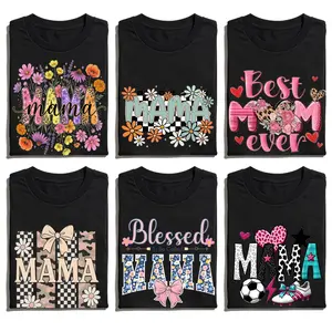 MAMA Motherhood T Shirt 100% Cotton Oversized Unisex Streetwear Top for Women Mom Life Graphic Tee Casual Summer Gift for Mother Day Soft Comfort Fit Mama Floral Heart Print Apparel Mothers Day Gift
