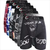 Men's Printed Boxer Trunks - Spandex Elastic Fabric, Breathable Soft, 3/4/6-Pack, Plus Size, Casual Sport Style for Daily Wear & Travel, Mens Underwear
