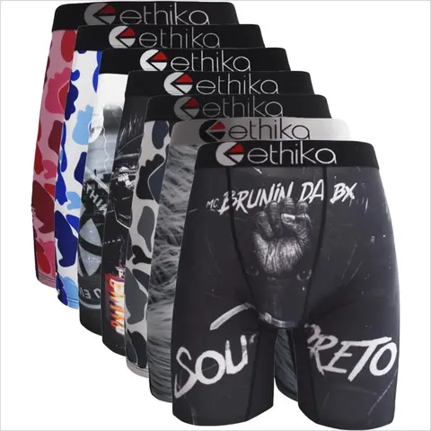 Men's Printed Boxer Trunks - Spandex Elastic Fabric, Breathable Soft, 3/4/6-Pack, Plus Size, Casual Sport Style for Daily Wear & Travel, Mens Underwear