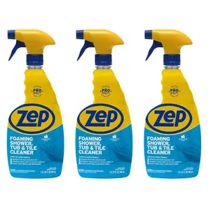 ZEP 32 oz. Power Foam Tub and Tile Cleaner, No-Scrub Shower Cleaner, Acidic Bathroom Cleaner, Soap Scum Remover, Limescale Dissolver, Hard Water Stain Remover, Mold Prevention Cleaner, Commercial Bathroom Cleaner.