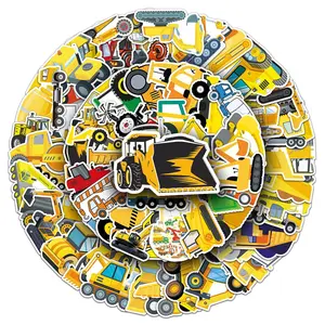 Construction Themed Sticker, 100pcs/set Creative Cartoon Transportation Sticker, DIY Decorative Sticker for Scrapbooking & Journal Making Funny Stickers