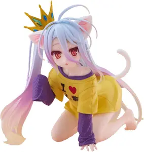 Anime Figure | No Game No Life – Shiro (Cat Ear T-Shirt Ver.) | Desktop Cute PVC Anime Collectible | Display Statue Gift for Fans & Collectors