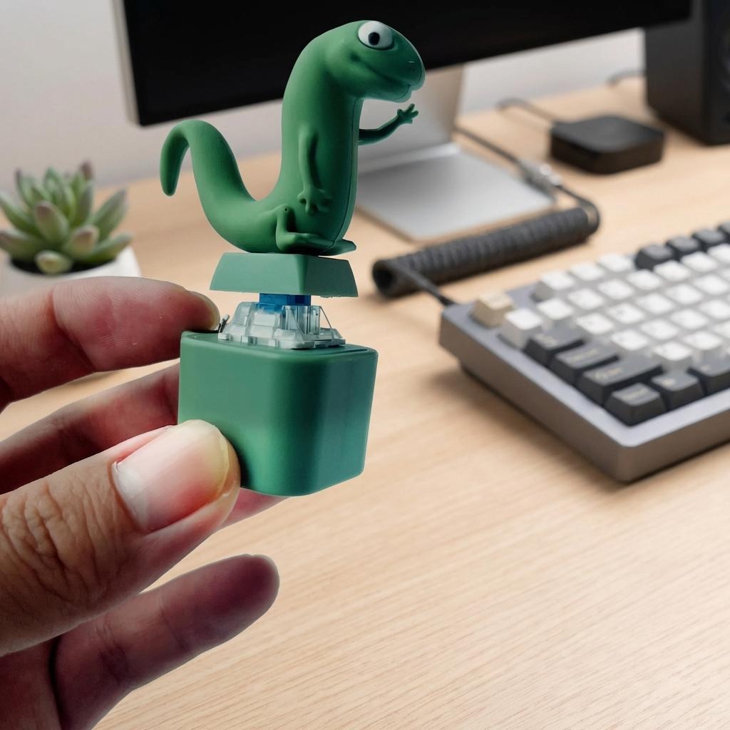 Lizard Sound Button Keychain,Lizard sound button, simulation lizard keychain,Decompression Creative Sensory Fidget Unwind,Valentine's Day gift