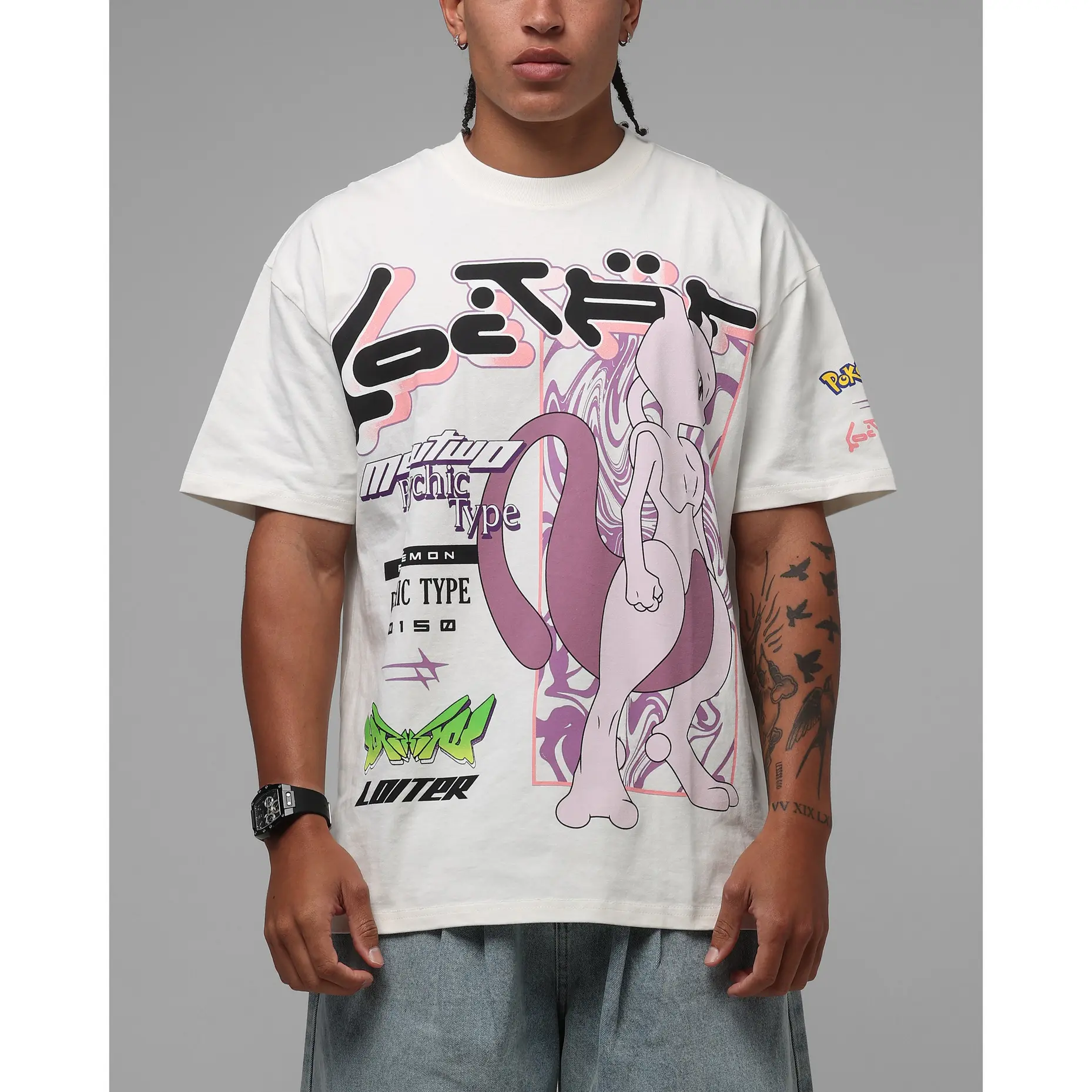 Pokémon By Loiter Mewtwo Heavyweight T-Shirt Off White Pokémon By Loiter Mewtwo Heavyweight T-Shirt Off White