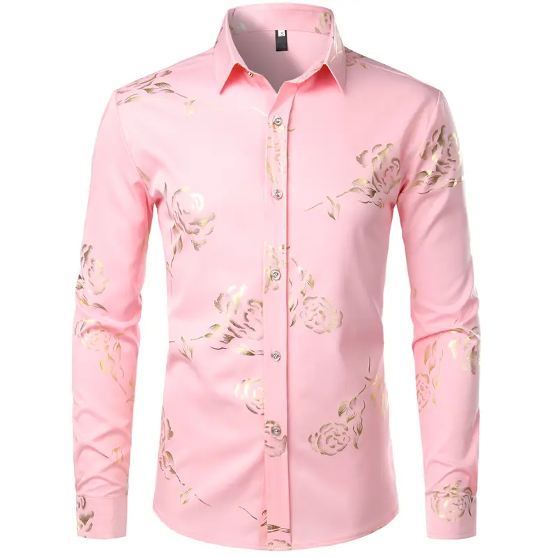 ZEROYAA Mens Hipster Gold Rose Printed Slim Fit Long Sleeve Dress Shirts Prom Performing Shirts summer outfits men sublime shirt funny shirts - TikTok Shop ZEROYAA Mens Hipster Gold Rose Printed Slim Fit Long Sleeve Dress Shirts Prom Performing Shirts summer outfits men sublime shirt funny shirts - TikTok Shop