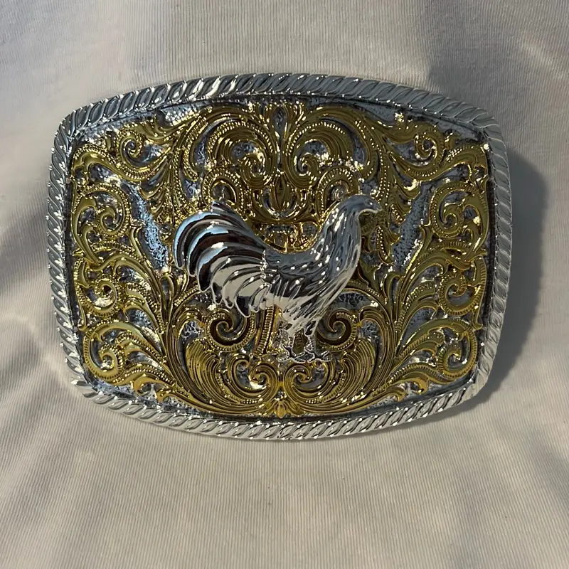 Men’s Gold Color Gallo Rooster Belt Buckle, Men's Accessories, Casual Daily Fashion Clothes Accessory for Belts