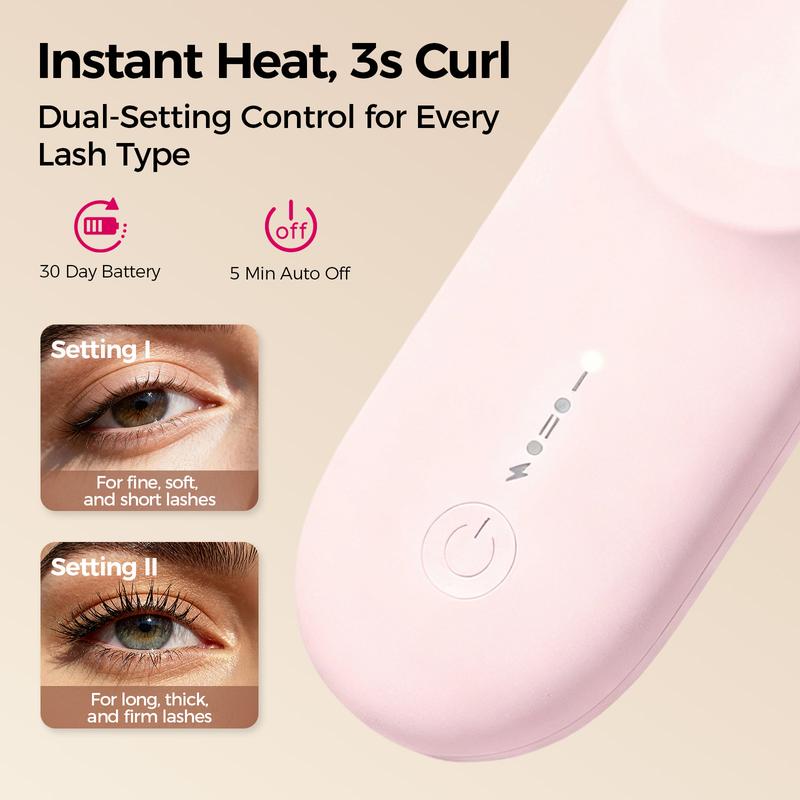 Portable Heated Eyelash Curler for Precise Styling - USB Charging, Ergonomic Handle, Perfect Curl Every Time