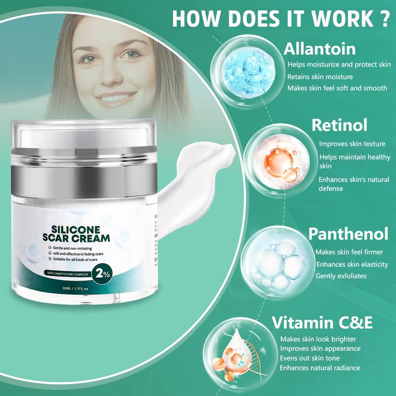 PUMKOT 2% Silicone Scar Repair Cream for Stretch Marks Loose Skin Surgical Scars Old & New Scars Skin Repair and Firming