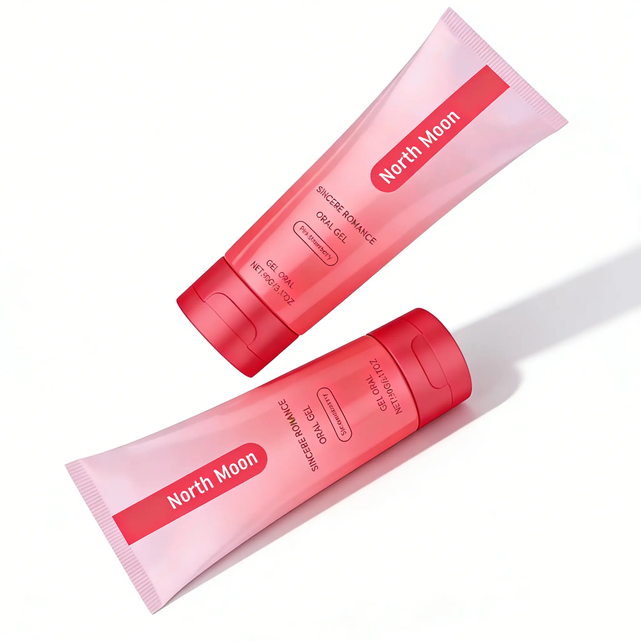 North Moon Pink Strawberry Oral Gel, 90g Daily Oral Care Gel with Gentle Freshness, Lightweight Fruity Sweetness, for Home & On-the-Go Use
