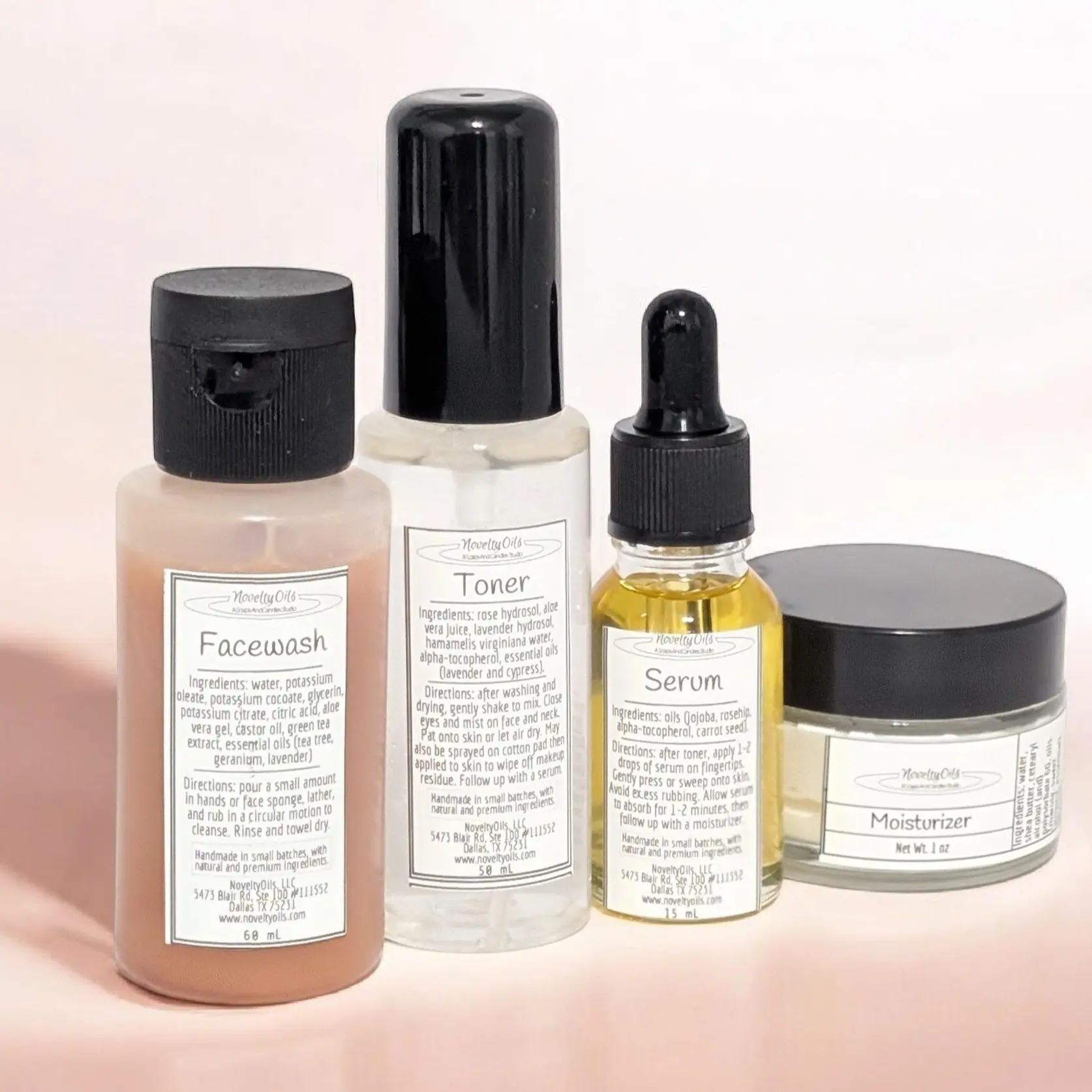 Skincare Routine Kit - Green Tea Cleanser, Hydrating Toner, Nourishing Serum, Hyaluronic Acid Moisturizer; Natural Facial, Everyday Classic Skincare Set for All Skin Types.