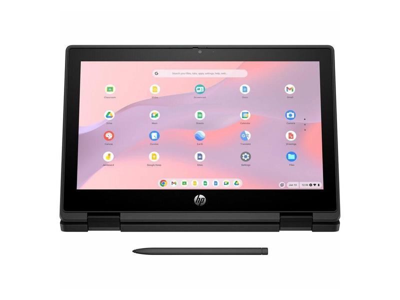 HP Fortis Flip G1m 11.6" Touchscreen Convertible 2 in 1 Chromebook - HD - Octa-core (ARM Cortex A76 + Cortex A55) - 32 GB Flash Memory - English Keyboard - Jet Black - MediaTek Kompanio 520 Chip