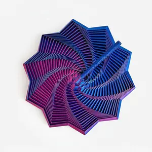 Random Color 3D Printed Expanded Sensory Fidget Star, New Stress Relief Sensory Whirling Spiral with Handle, Very Satisfying Sight and Sound with Hypnotizing Visual Fidget Toy