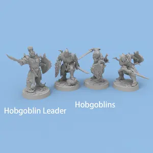4 Pcs DND Hobgoblins Miniature Models Figurines 3D Printed Paintable Miniature for TRPG