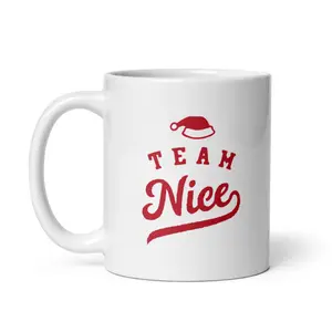 Team Nice Mug Funny Xmas Santas Good List Novelty Cup - 11oz Funny Coffee Mugs Ceramic Printed Drinkware Cup