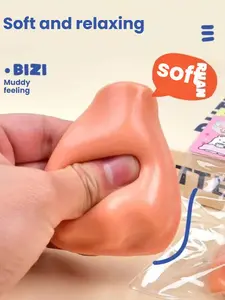 Realistic Human Nose Squeeze Toy, Ultra Soft Wet Mud Feel Decompression Fidget Toy, Funny Novelty Stress Relief Model for Kids & Adults
