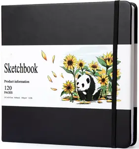 Square Sketchbook for Drawing, 120 Pages Sketch Book, 122LB/180GSM Thick Paper Sketchbook, Mixed Media Sketchbook for Charcoal Pencil, Inks Pen, Colored Pencil, Acrylic Marker, Oil Pastel(8×8INCH))
