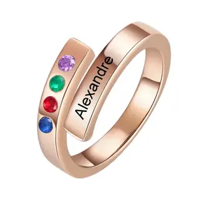 Custom birth stone rings made from 925 sterling silver also rose or gold plated .