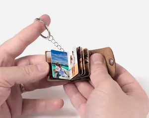 Custom Mini Photo Album Keychain, Personalized Gift for Dad, Boyfriend or Husband, Handmade Memory Book Keychain, Father's Day Gift