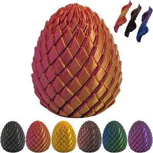 3D Printed Slippery Egg , Easter Dragon Eggs, Easter Basket Stuffers Essentials,Stress Relief Desk  Toy for Adults,3D Easter Egg Hunt Supplies