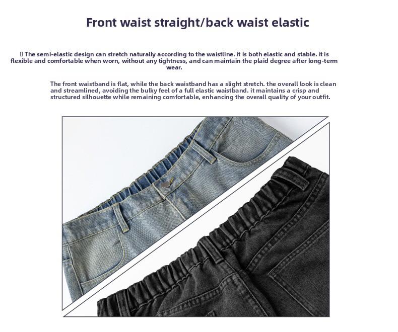 Men's Casual Wide-Leg Solid Color Jeans​ Featuring a loose fit, mid-rise waist, and regular length, these jeans are designed with a zipper closure. Suitable for year-round wear, they offer casual comfort for daily occasions.