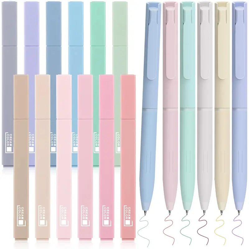 12 Pastel Bible Highlighters and 6 Multicolor Fineliner Pens Set, Cute Aesthetic Assorted Colors Markers for Bible Journaling Notes Office School Study Supplies, Quick Dry,Car Interior Accessories Writing Tool Kit