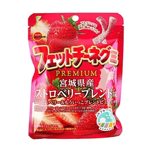 Bourbon Fettuccine Gummy - Strawberry Flavor, Soft Chewy Italian Pasta Shaped Candy, 50g Pack