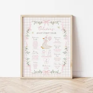 Pink Silly Goose My First Year 1 - (Unframe)