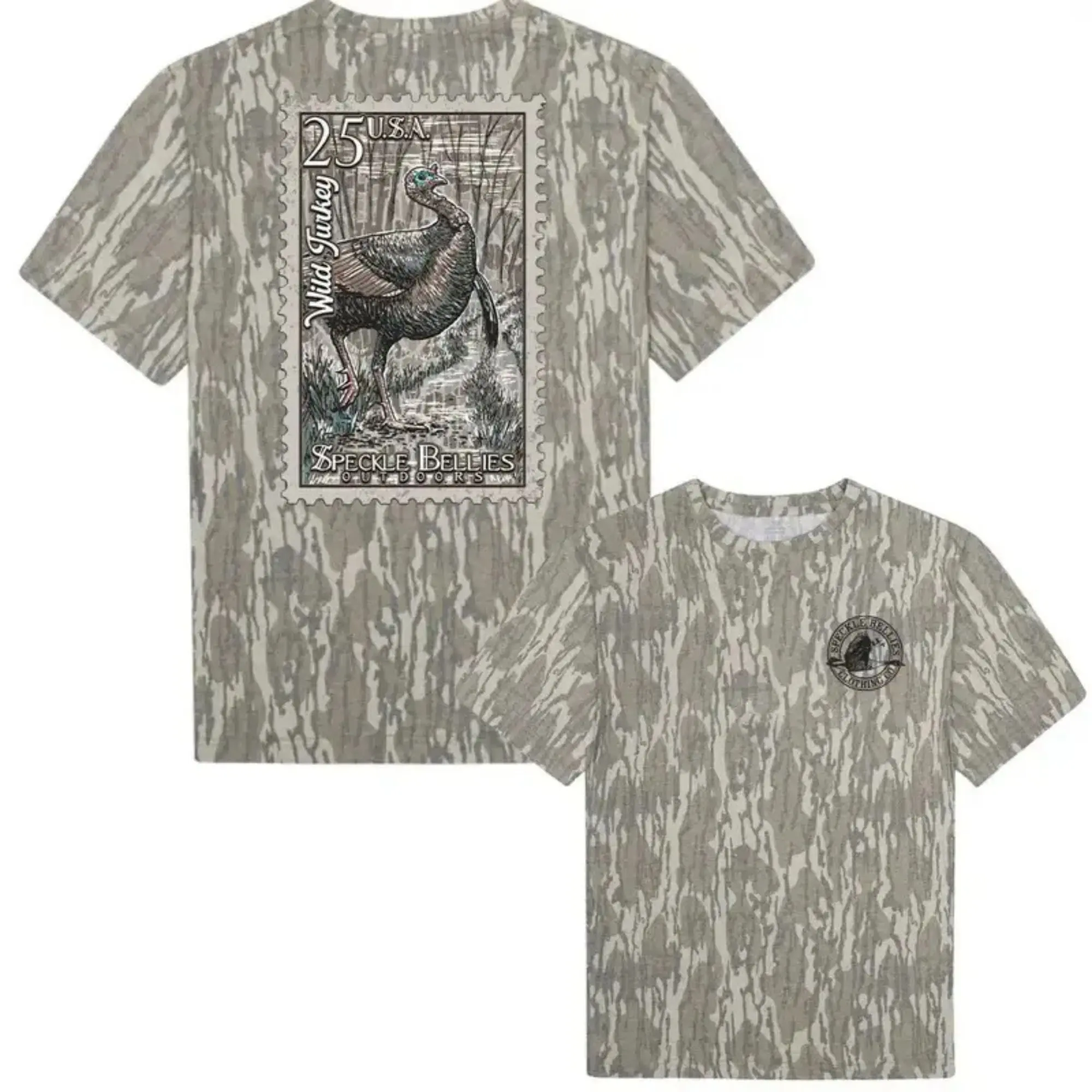 Turkey Hunting Camo Graphic T-Shirt – Vintage Woodland Cotton Tee, Unisex Sizes S–5XL