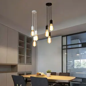 E27 Loft Edison Hanging Lamps for Living Room Bar Lights Nordic 3 Heads Industrial-style Pendant Lamps Home Decoration Lamp