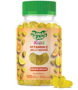Vitamin C Jelly Bean Gummies for Kids, Immune Support Dietary Supplements, Vegetarian, 120 Citrus Blast Jelly Beans, Kosher