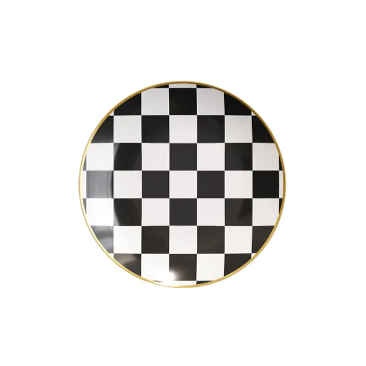 6 in. Checkerboard Plastic Plates | 10 Count