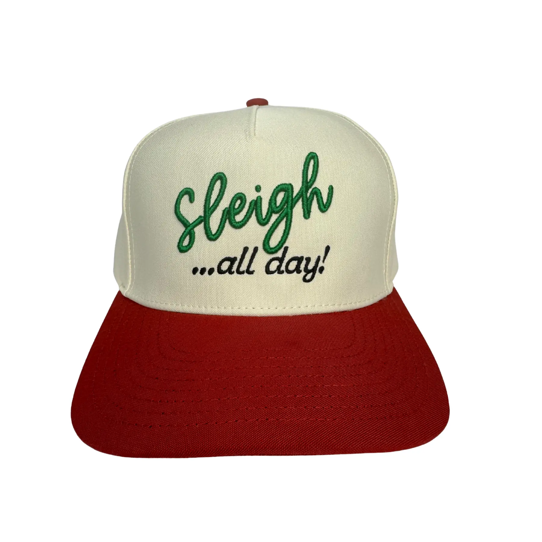 Sleigh All Day” Christmas SnapBack – Soft Cotton Holiday Cap | Stylish Festive Headwear for Women | Group 7 Edition | Made in USA
