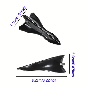 Five-piece airflow vortex generator and shark fin diffuser aerodynamic kit - a combination of car roof/fender spoilers suitable for most sedans and SUVs (black/carbon fiber version) - vehicle downforce system, external modification accessories