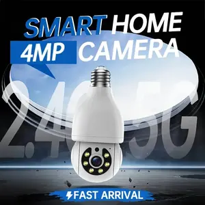 Dual-Band WiFi Smart Light Bulb Security Camera Wireless Indoor Outdoor, 2K HD Surveillanc Home Camera, 360° Color Night Vision Waterproof Surveillance