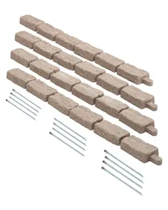 Faux Stone Landscape Edging 46.2 x 2.2 Inches — Weatherproof Garden Lawn Border for Walkways and Pathways, Durable Outdoor Yard Edging with Synthetic Stone Look, Easy Install, Flexible, Low Maintenance