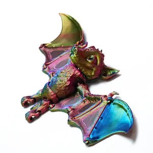 3D printed bat model toys, flexible joint animal doll statues, home and office desk decorations, holiday surprise gifts Ornaments