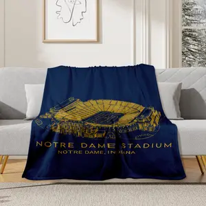 Notre Indiana Football Stadium Blanket for Bed Sofa Home Bedroom Office Travel  Family Friends and Kids Birthday Gift Christmas Present