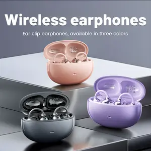 Wireless sports earphones,clip on Bluetooth earphones, soft clip on earphones, comfortable to wear, wireless 6.0, touch operation, ultra long battery life,fast connection, compatible with iOS and Android, suitable for sports and gaming earphones slim hook