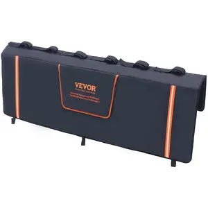 VEVOR Tailgate Bike Pad, 62" Truck Tailgate Pad Carry 6 Mountain Bikes, Tailgate Protection Pad with Reflective Strips and Tool Pockets, Tailgate Pad with Rear Camera Opening for Pickup Trucks