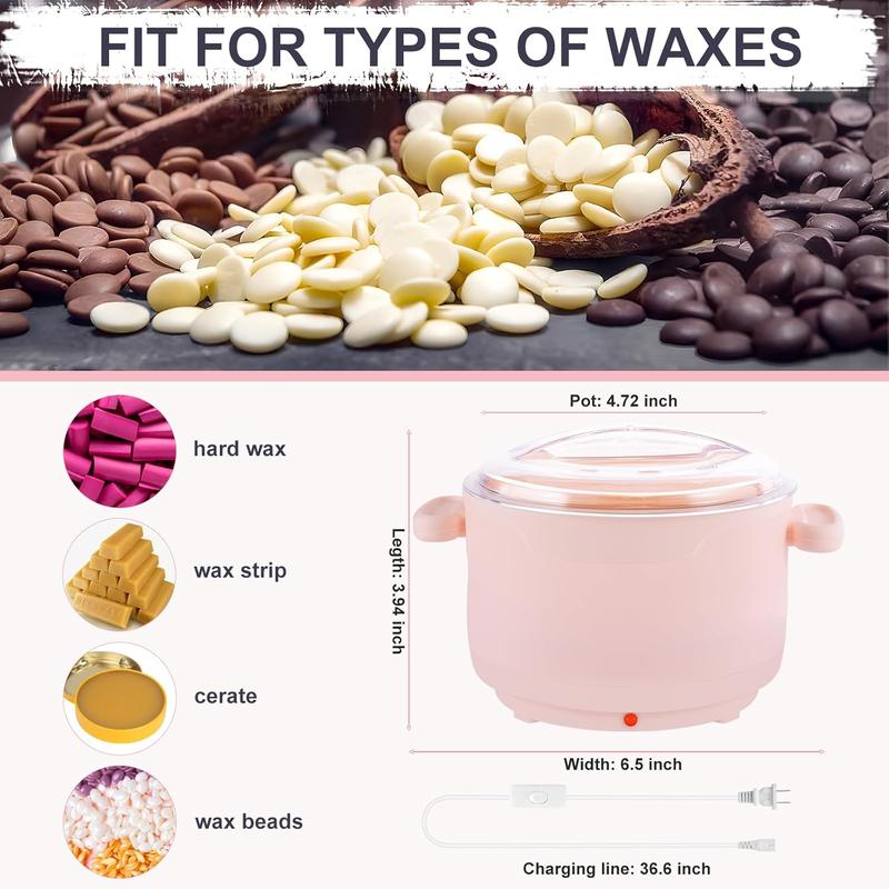 Waxing Kit for Women and Men, Home Wax Warmer with 3 Pack Hard Wax Beads, Hot Wax Hair Removal Paraffin Warm Crème Wax Melter for Brazilian Body Underarm Bikini Chest Legs Face Brows Upper Lips Eyebrow Sideburn Nose Ear Hair Removal Kit