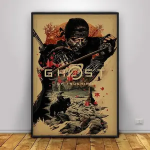 Ghost of Tsushima Poster, Jin Sakai Wall Art, Home Decor, Kraft Paper Print, Gift Poster, Game Poster (Number 06)