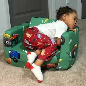 Kids Couch: Super Soft Toddler Sofa Bed Fold Out for Girls and Boys Flip Out Convertible Lounge Chair