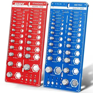 68 Nut and Bolt Thread Checker Standard and Metric, Screw Size and Thread Gauge with 26 SAE & 26 Metric & 16 Drill Bit Gauge, Bolt and Nut Identifier Gauge Bolt Size Finder for  Identify