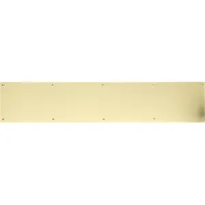 212 MAIN Adhesive Mount Brass Door Kick Plate, 6 in. x 34 in., .050 Thickness, Lifetime Polished PVD Coated Finish, Includes Adhesive Strips